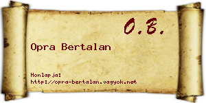 Opra Bertalan névjegykártya