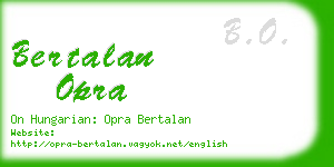 bertalan opra business card